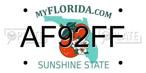 AF92FF Florida License Plate