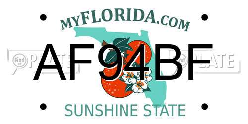 AF94BF Florida License Plate
