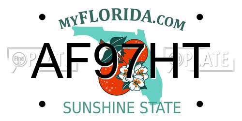 AF97HT Florida License Plate