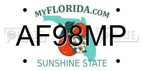 AF98MP Florida License Plate