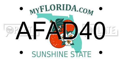 AFAD40 Florida License Plate