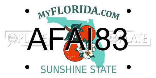 AFAI83 Florida License Plate