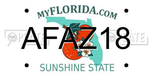 AFAZ18 Florida License Plate
