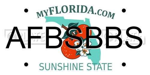 AFBSBBS Florida License Plate