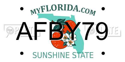 AFBY79 Florida License Plate