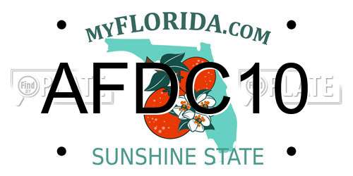 AFDC10 Florida License Plate