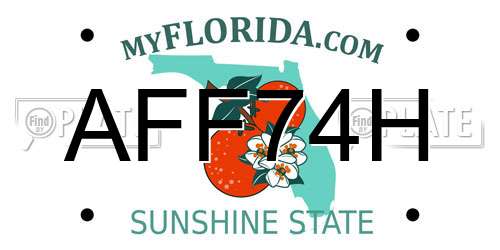 AFF74H Florida License Plate