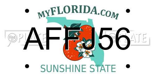 AFFJ56 Florida License Plate