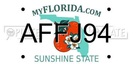 AFFJ94 Florida License Plate