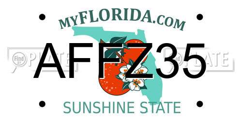 AFFZ35 Florida License Plate