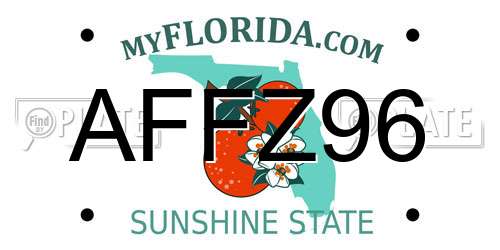 AFFZ96 Florida License Plate