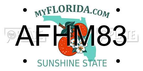 AFHM83 Florida License Plate