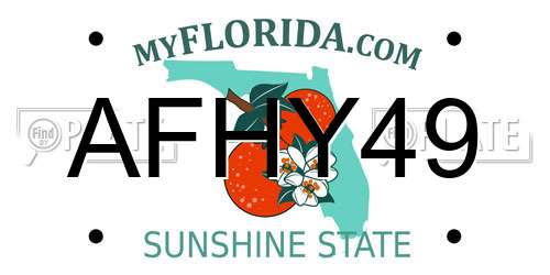 AFHY49 Florida License Plate