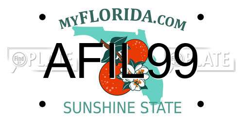 AFIL99 Florida License Plate