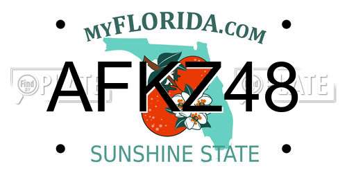 AFKZ48 Florida License Plate