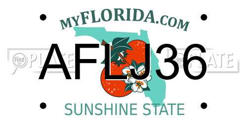 AFLJ36 Florida License Plate