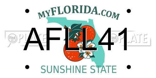AFLL41 Florida License Plate