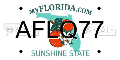AFLQ77 Florida License Plate