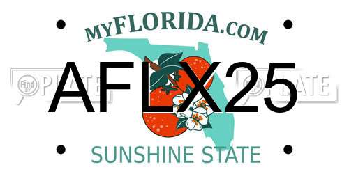 AFLX25 Florida License Plate