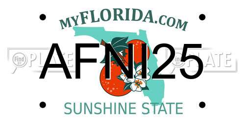 AFNI25 Florida License Plate