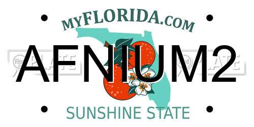 AFNIUM2 Florida License Plate
