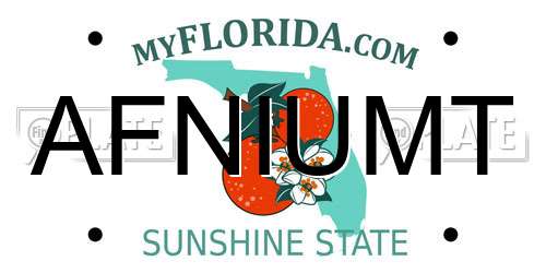 AFNIUMT Florida License Plate