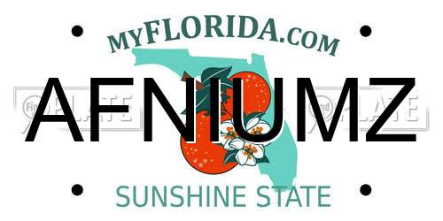AFNIUMZ Florida License Plate