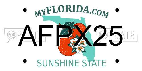 AFPX25 Florida License Plate