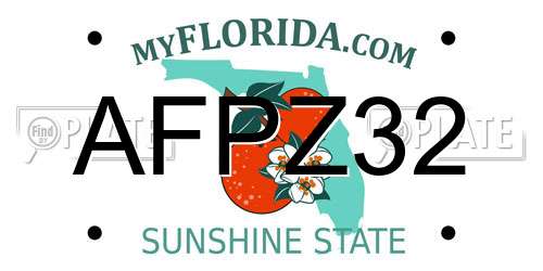 AFPZ32 Florida License Plate