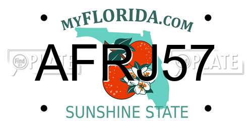 AFRJ57 Florida License Plate