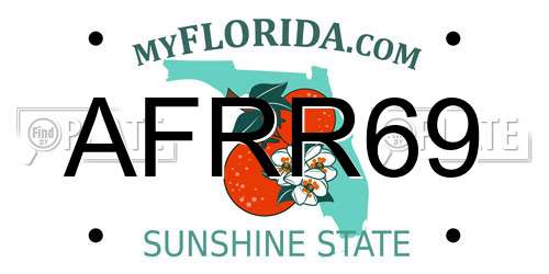 AFRR69 Florida License Plate