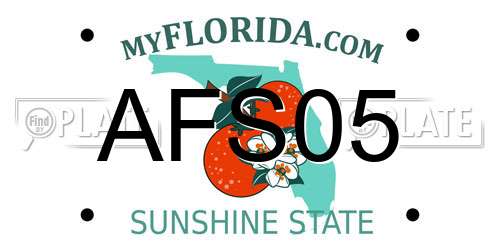 AFS05 Florida License Plate