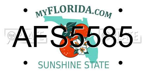 AFS5585 Florida License Plate