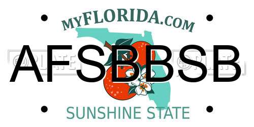 AFSBBSB Florida License Plate