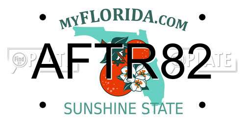 AFTR82 Florida License Plate
