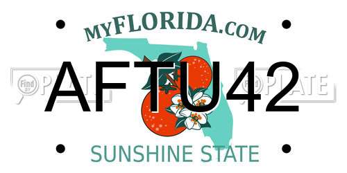 AFTU42 Florida License Plate