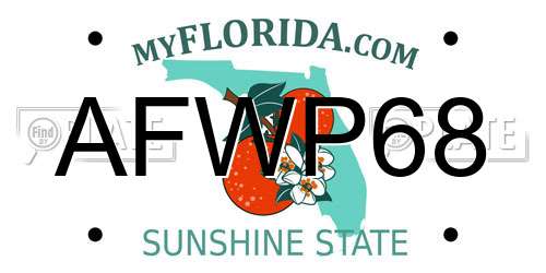 AFWP68 Florida License Plate