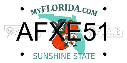 AFXE51 Florida License Plate