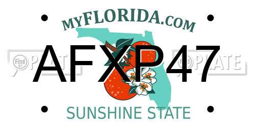 AFXP47 Florida License Plate