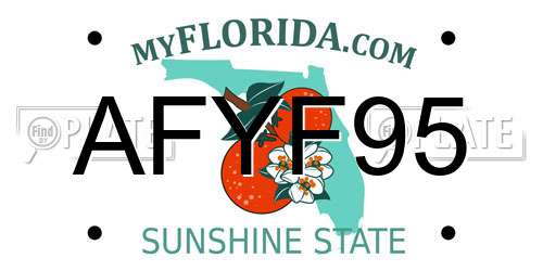 AFYF95 Florida License Plate