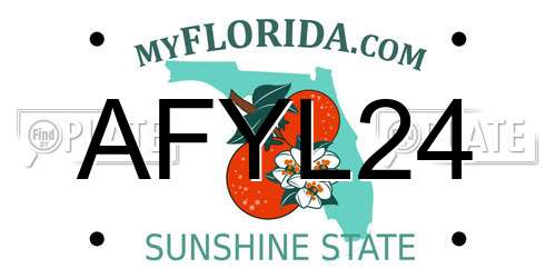 AFYL24 Florida License Plate