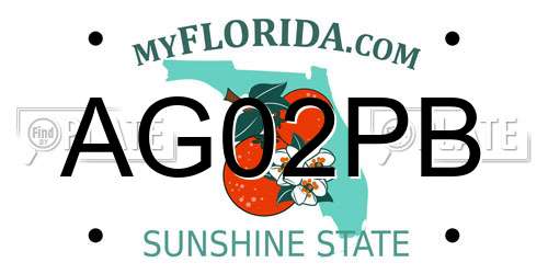 AG02PB Florida License Plate
