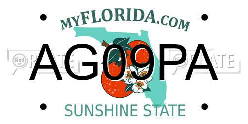 AG09PA Florida License Plate