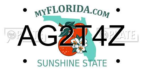 AG2T4Z Florida License Plate