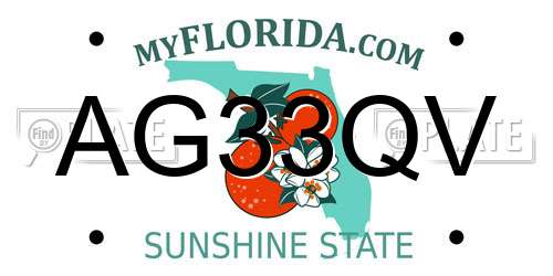 AG33QV Florida License Plate