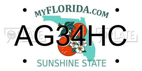 AG34HC Florida License Plate