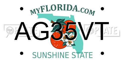 AG35VT Florida License Plate