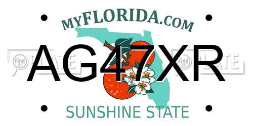 AG47XR Florida License Plate