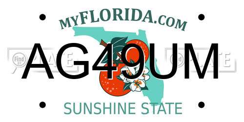 AG49UM Florida License Plate