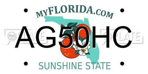 AG50HC Florida License Plate